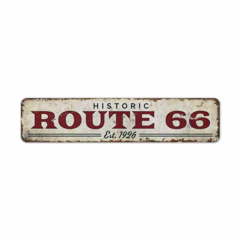 Historic-Route-66-Premium-Quality-Rustic-Metal-Sign-2