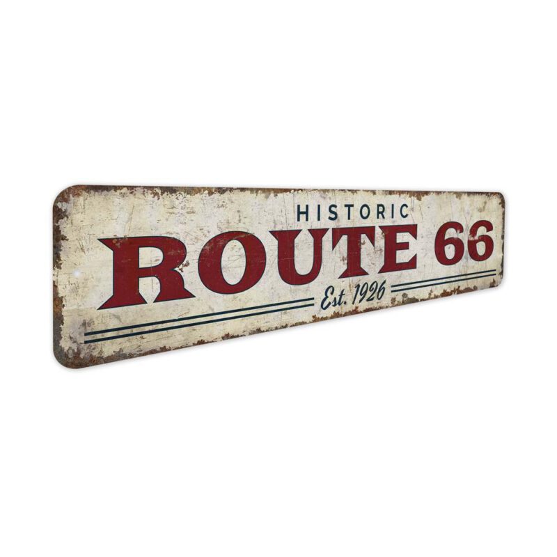 Historic-Route-66-Premium-Quality-Rustic-Metal-Sign-3