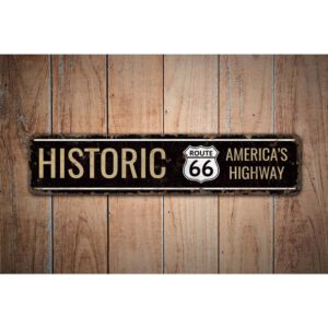 Historic-Route-66-Premium-Quality-Rustic-Metal-Sign-Images-1