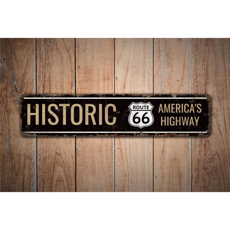 Historic-Route-66-Premium-Quality-Rustic-Metal-Sign-Images-1