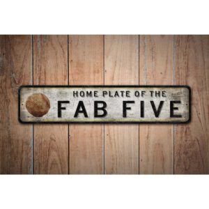 Home-Plate-Fab-Five-Premium-Quality-Rustic-Metal-Sign-Images