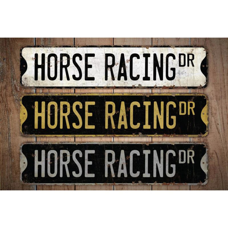 Horse-Racing-Sign-Premium-Quality-Rustic-Metal-Sign-Images