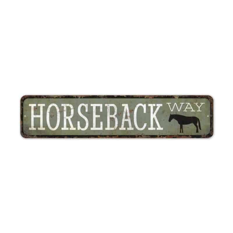 Horseback-Road-Sign-Premium-Quality-Rustic-Metal-Sign-2