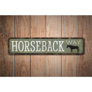 Horseback-Road-Sign-Premium-Quality-Rustic-Metal-Sign-Images