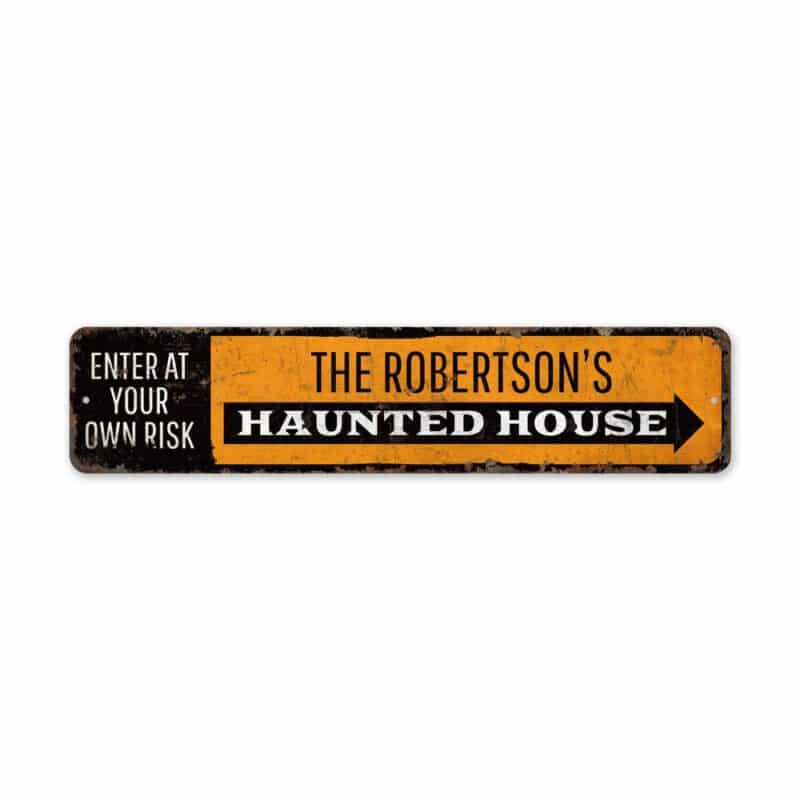 Hunted-House-Caution-Premium-Quality-Rustic-Metal-Sign-2-1