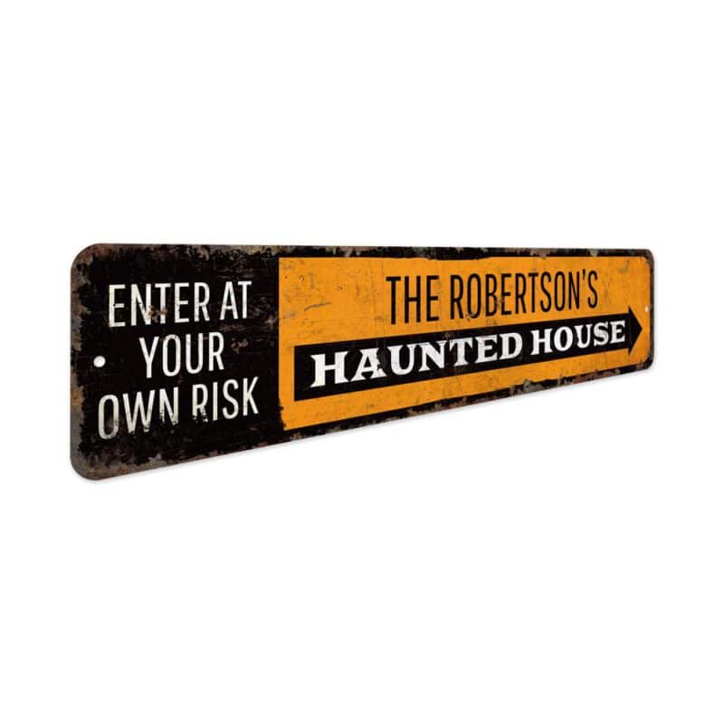 Hunted-House-Caution-Premium-Quality-Rustic-Metal-Sign-3-1