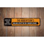 Hunted-House-Caution-Premium-Quality-Rustic-Metal-Sign-Images-1