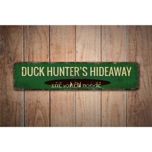 Hunters-Hideaway-Premium-Quality-Rustic-Metal-Sign-Images