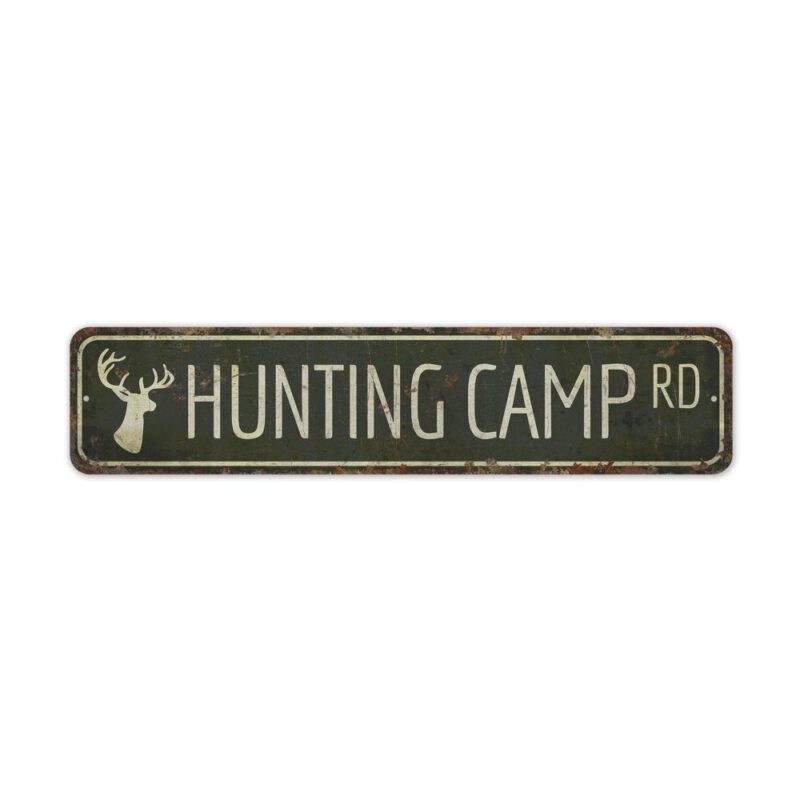 Hunting-Camp-Road-Sign-Premium-Quality-Rustic-Metal-Sign-2
