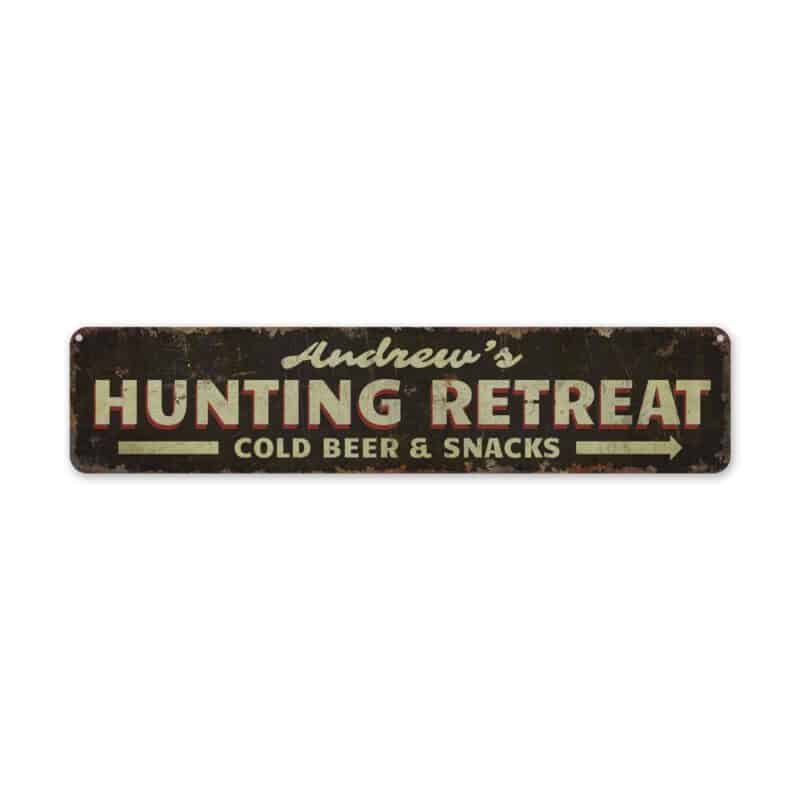 Hunting-Retreat-Premium-Quality-Rustic-Metal-Sign-2