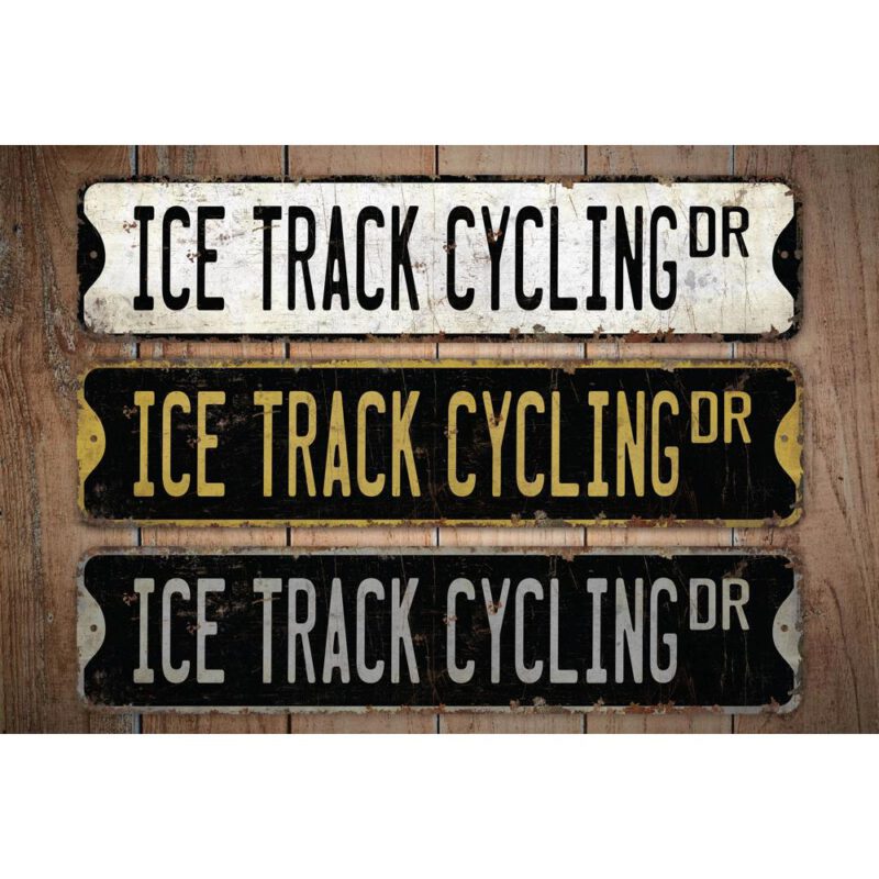 Ice-Track-Cycling-Premium-Quality-Rustic-Metal-Sign-Images