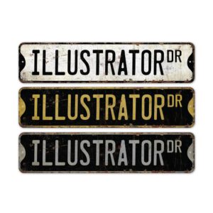 Illustrator-Premium-Quality-Rustic-Metal-Sign-2