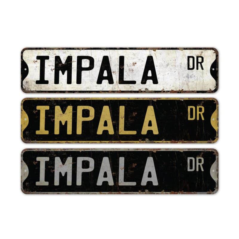 Impala-Premium-Quality-Rustic-Metal-Sign-2