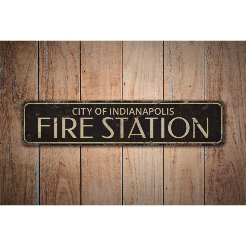 Indianapolis-Fire-Station-Premium-Quality-Rustic-Metal-Sign-Images