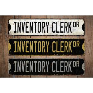 Inventory-Clerk-Premium-Quality-Rustic-Metal-Sign-Images