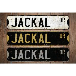 Jackal-Premium-Quality-Rustic-Metal-Sign-Images