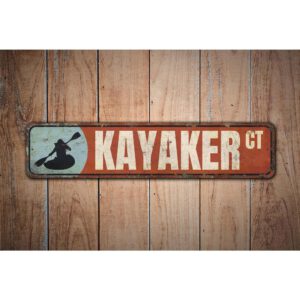 Kayaker-Sign-Premium-Quality-Rustic-Metal-Sign-Images