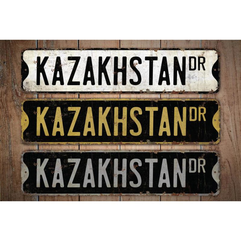 Kazakhstan-Premium-Quality-Rustic-Metal-Sign-Images