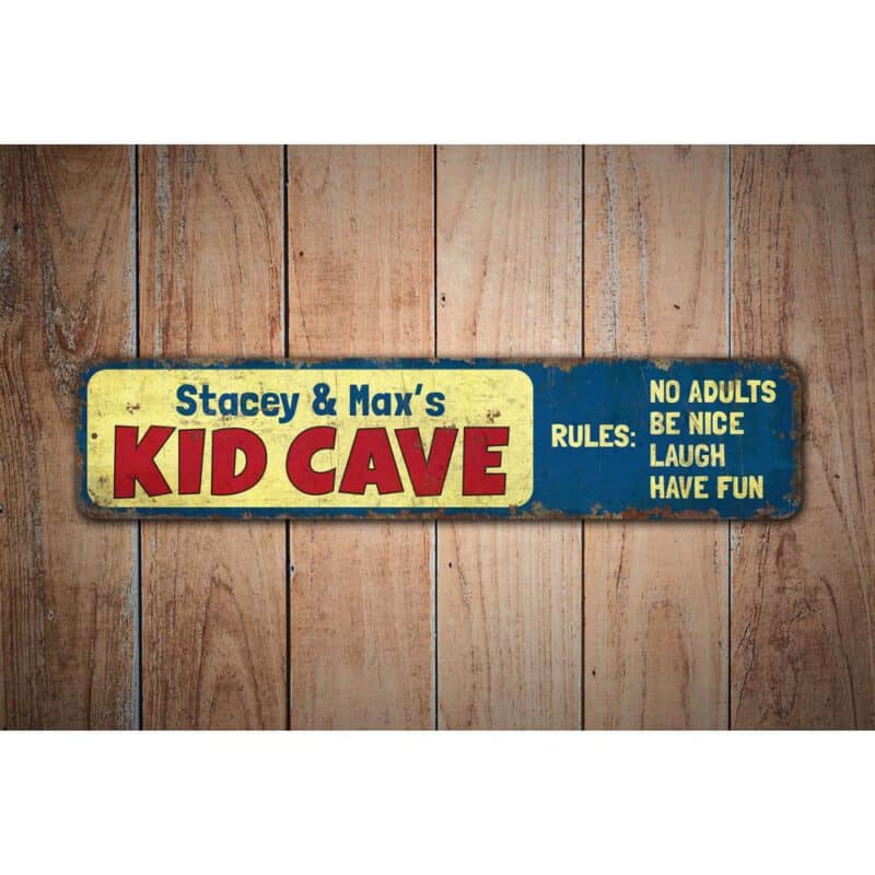 Kids-Cave-Premium-Quality-Rustic-Metal-Sign-Images