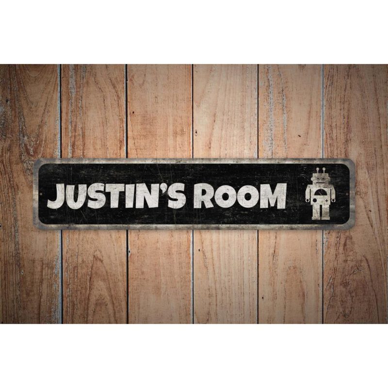 Kids-Robot-Room-Sign-Premium-Quality-Rustic-Metal-Sign-Images