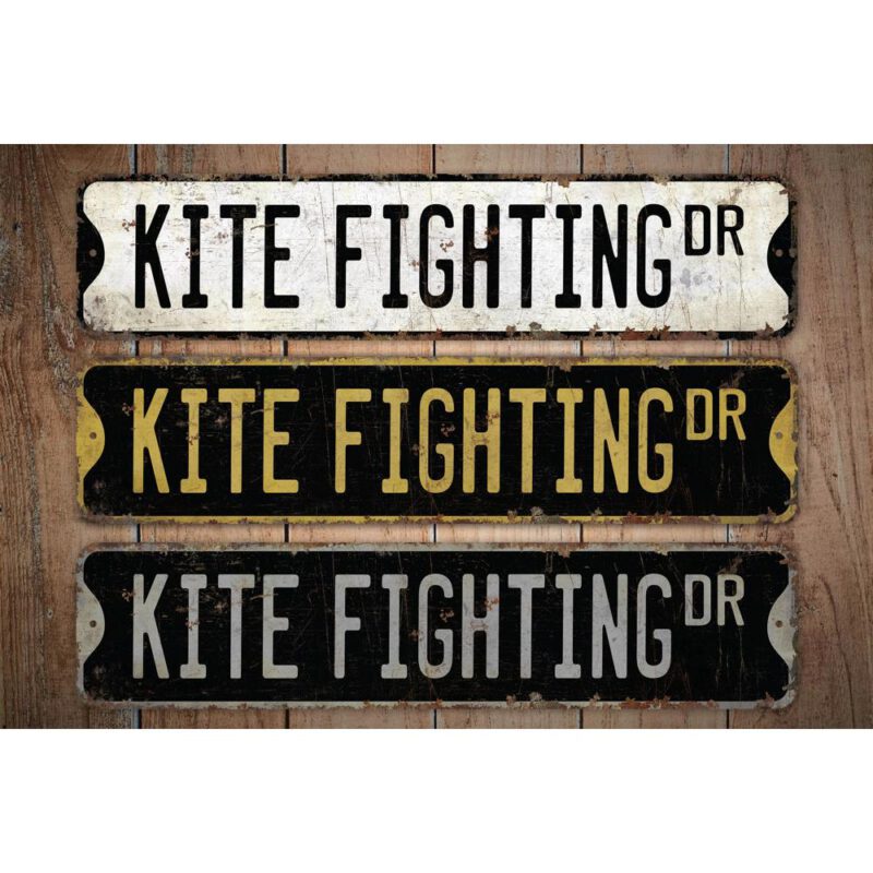 Kite-Fighting-Premium-Quality-Rustic-Metal-Sign-Images