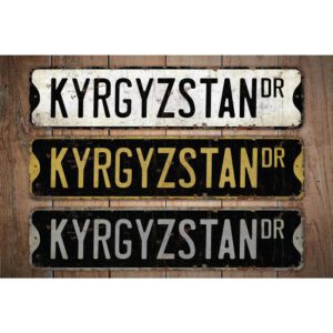 Kyrgyzstan-Premium-Quality-Rustic-Metal-Sign-Images