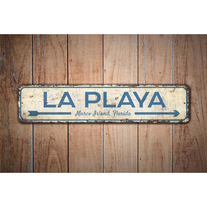 La-Playa-Sign-Premium-Quality-Rustic-Metal-Sign-Images