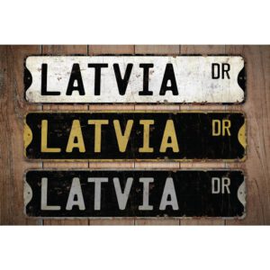 Latvia-Premium-Quality-Rustic-Metal-Sign-Images