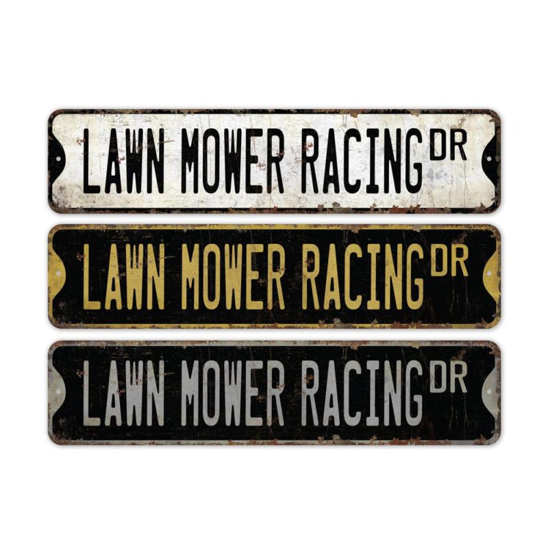 Lawn-Mower-Racing-Premium-Quality-Rustic-Metal-Sign-2