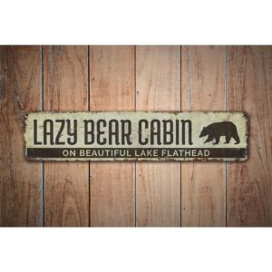 Lazy-Bear-Cabin-Premium-Quality-Rustic-Metal-Sign-Images