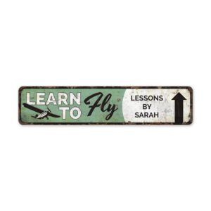 Learn-To-Fly-Sign-Premium-Quality-Rustic-Metal-Sign-2-1