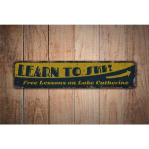 Learn-To-Ski-Sign-Premium-Quality-Rustic-Metal-Sign-Images-1