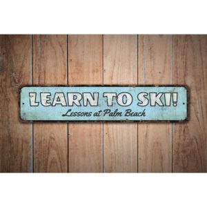 Learn-To-Ski-Sign-Premium-Quality-Rustic-Metal-Sign-Images