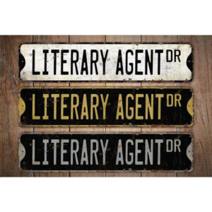 Literary-Agent-Premium-Quality-Rustic-Metal-Sign-Images