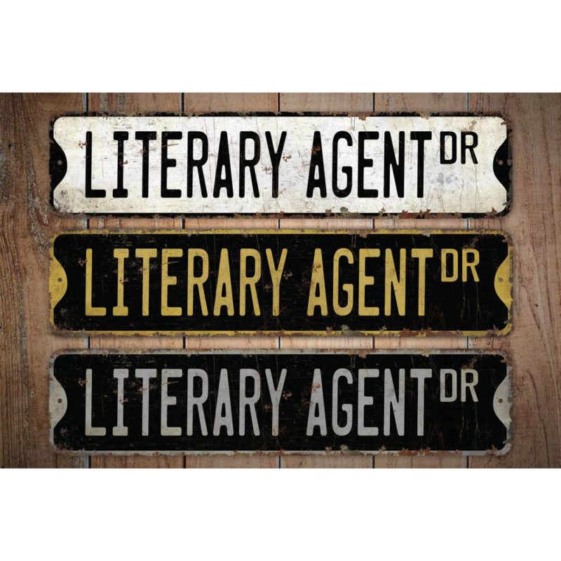 Literary-Agent-Premium-Quality-Rustic-Metal-Sign-Images