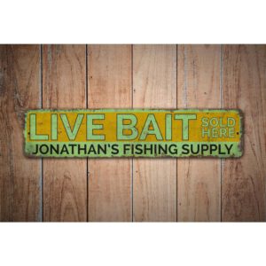 Live-Bait-Shop-Sign-Customized-Bait-Shop-Sign-Premium-Quality-Rustic-Metal-Sign-Images