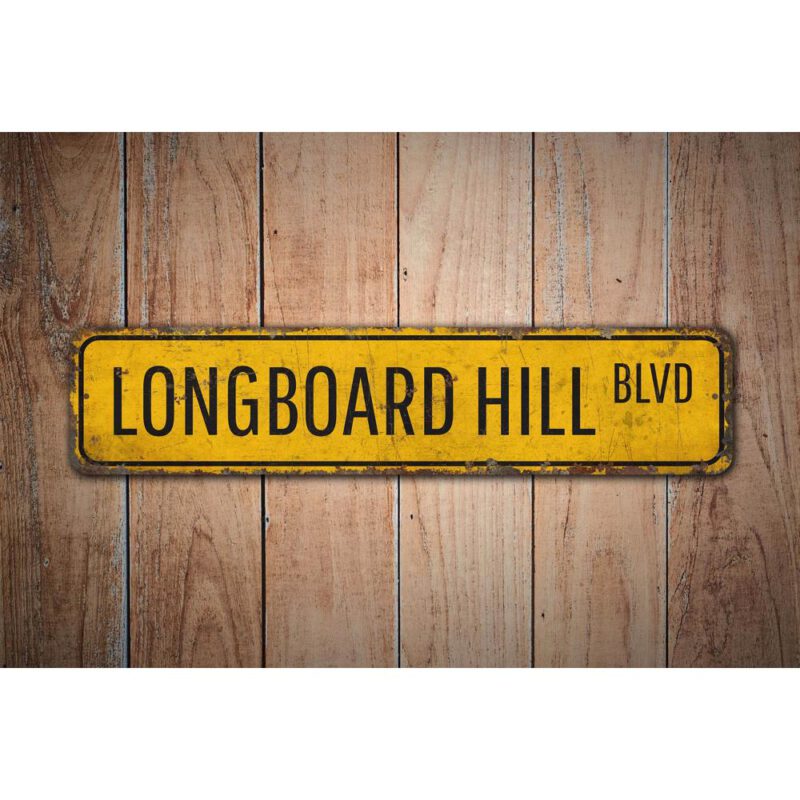 Longboard-Hill-Sign-Premium-Quality-Rustic-Metal-Sign-Images