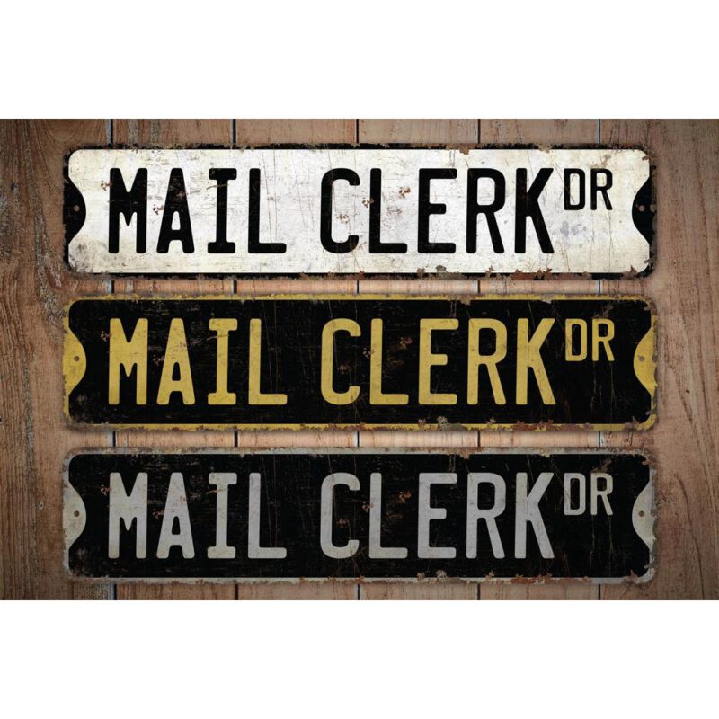 Mail-Clerk-Premium-Quality-Rustic-Metal-Sign-Images