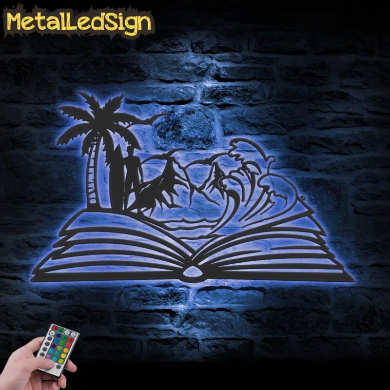 Man-Beach-Scene-on-the-Book-Lover-Metal-Wall-Art-LED-Light-3.jpg