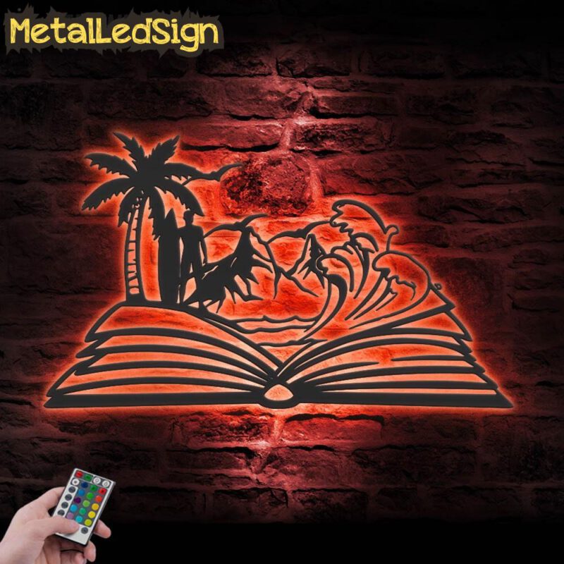 Man-Beach-Scene-on-the-Book-Lover-Metal-Wall-Art-LED-Light-5.jpg