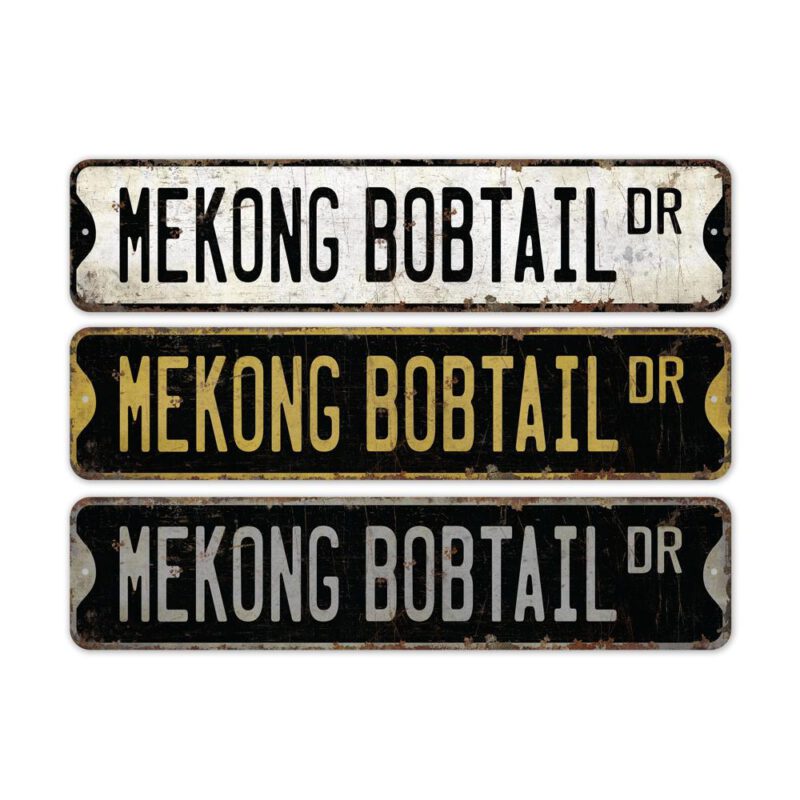 Mekong-Bobtail-Cat-Premium-Quality-Rustic-Metal-Sign-2