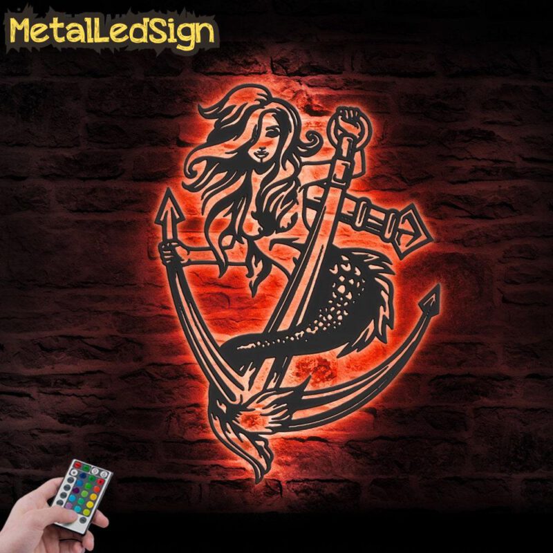 Mermaid-Girl-Fish-Tail-Boat-Anchor-Metal-Wall-Art-LED-Light-5.jpg