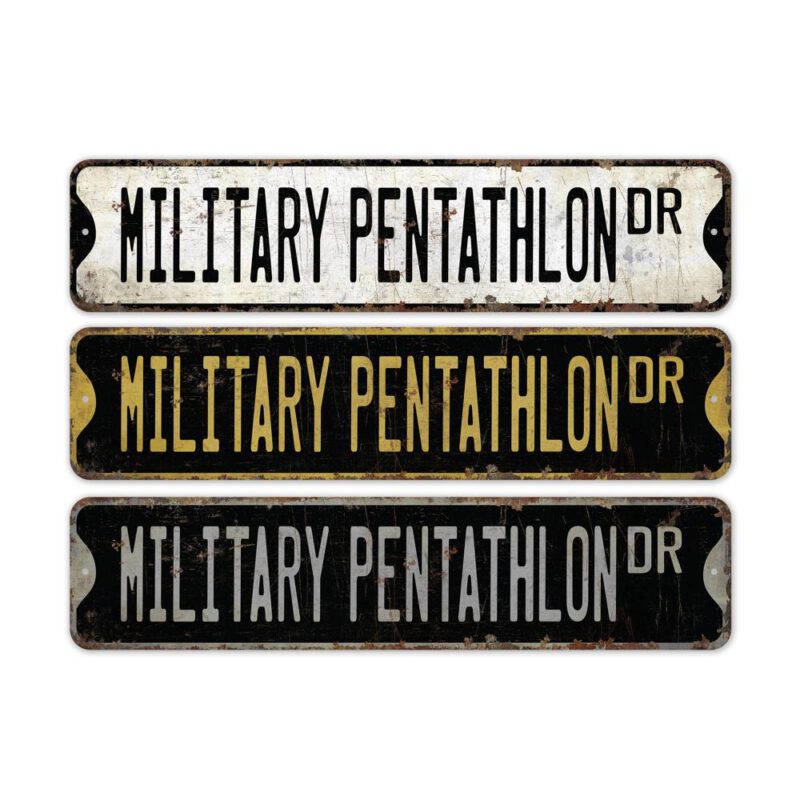 Military-Pentathlon-Premium-Quality-Rustic-Metal-Sign-2