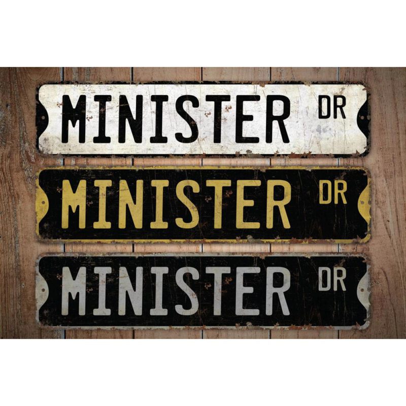 Minister-Premium-Quality-Rustic-Metal-Sign-Images