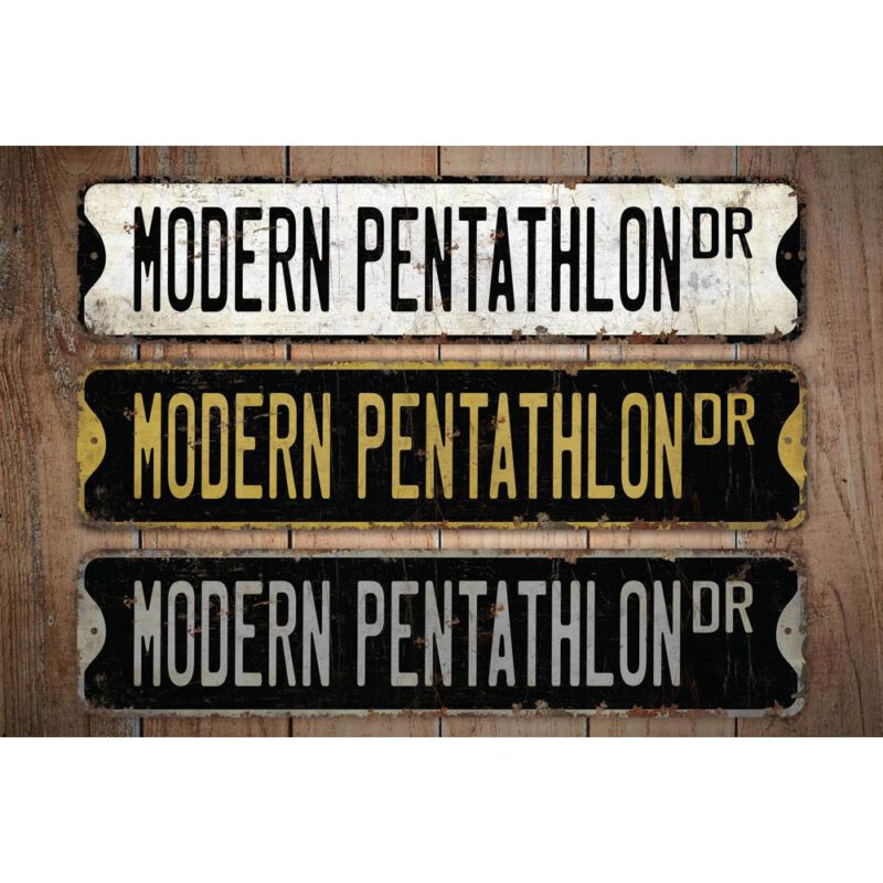 Modern-Pentathlon-Premium-Quality-Rustic-Metal-Sign-Images