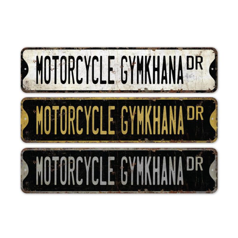 Motorcycle-Gymkhana-Premium-Quality-Rustic-Metal-Sign-2