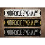 Motorcycle-Gymkhana-Premium-Quality-Rustic-Metal-Sign-Images