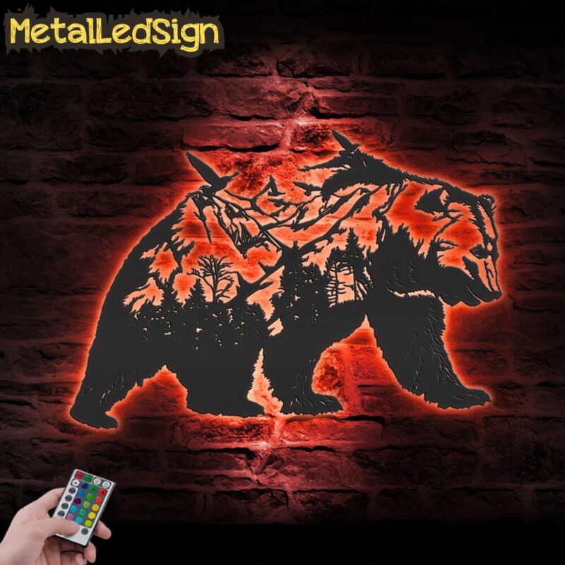 Mountain-Bear-Metal-Wall-Art-LED-Light-5.jpg