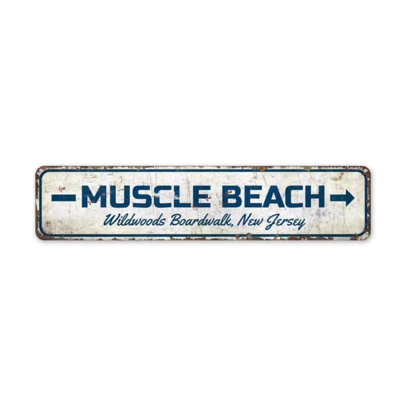 Muscle-Beach-Sign-Premium-Quality-Rustic-Metal-Sign-2