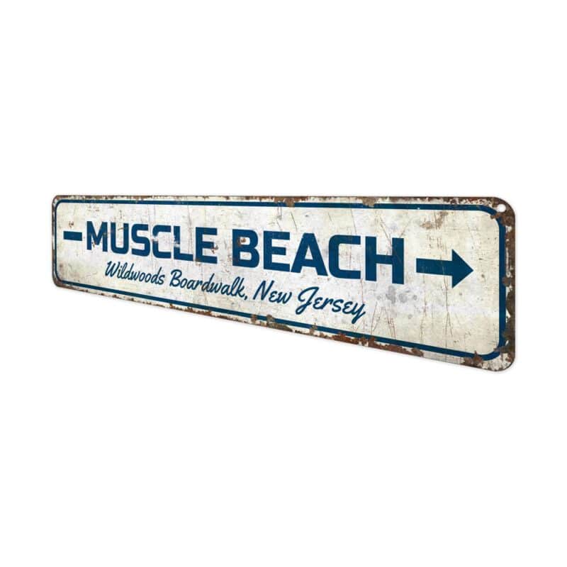 Muscle-Beach-Sign-Premium-Quality-Rustic-Metal-Sign-4